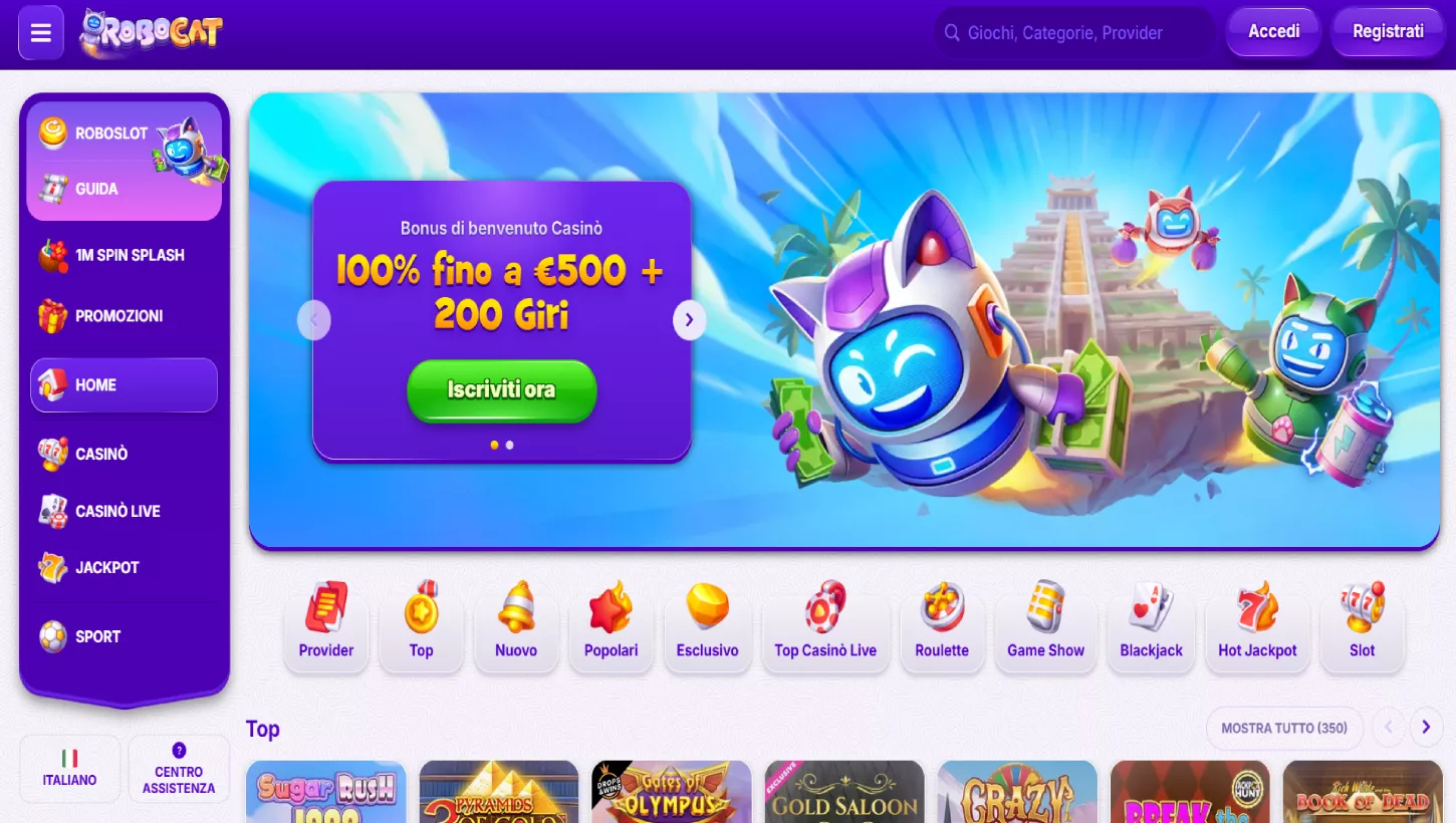 Pagina principale di Robocat